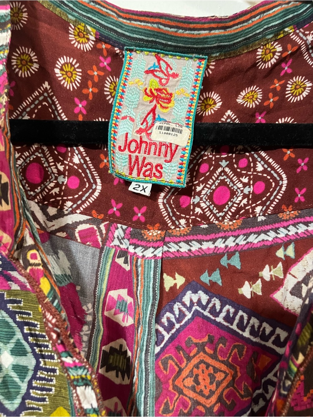 Johnny Was 2x Multicolor Boho-look Women's Loog-Sleeve Top - Picture 3 of 7